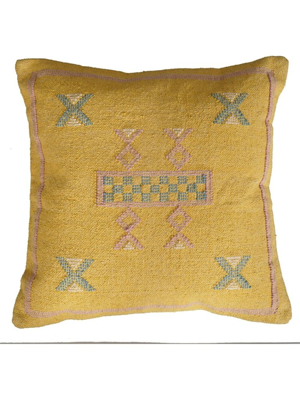 Handwoven Indian Cotton Cushion Cover, 18x18" Decorative Pillow for Farmhouse